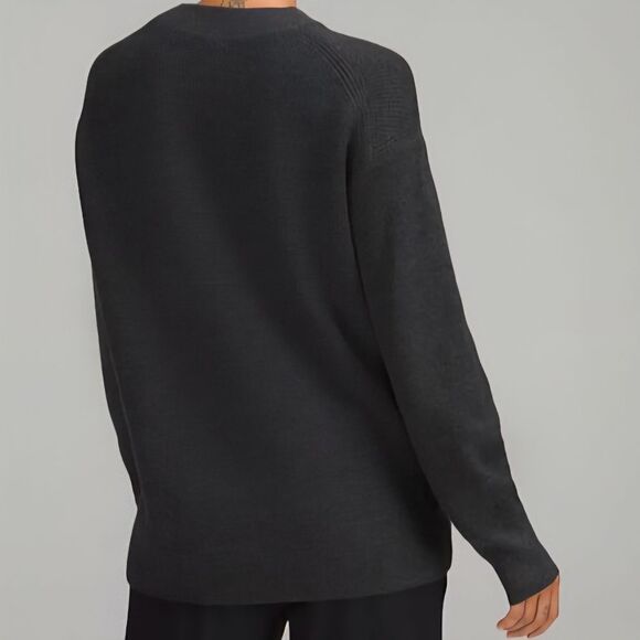 Lululemon | Merino Wool-Blend Ribbed Crewneck Sweater Heathered, Womens 8 - Picture 3 of 8